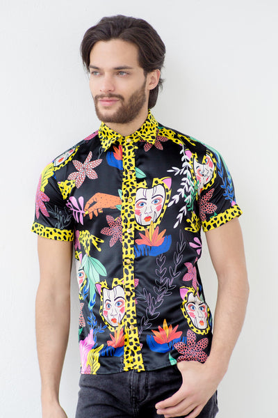 Camisa Unisex / Ilustración Camuflaje Manga Corta